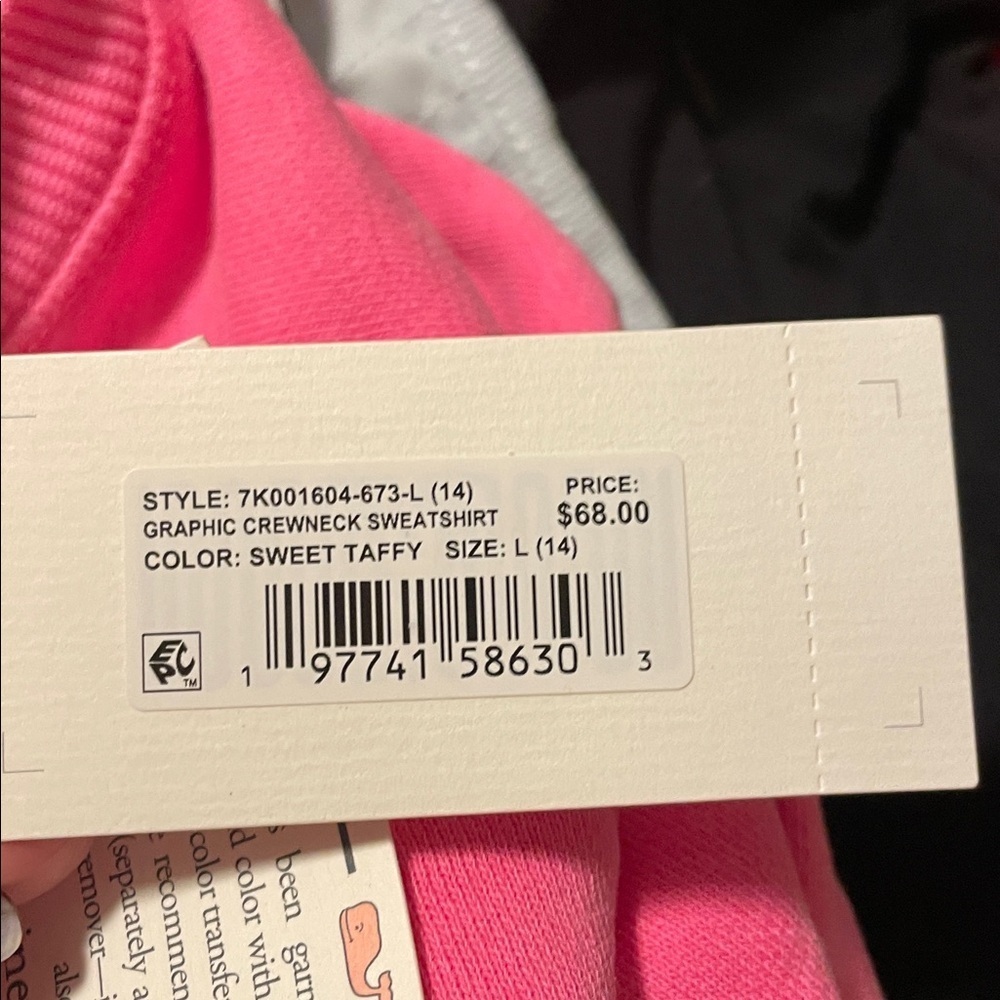 Vineyard Vines Kids Bright Pink Sweatshirt - Picture 3 of 3